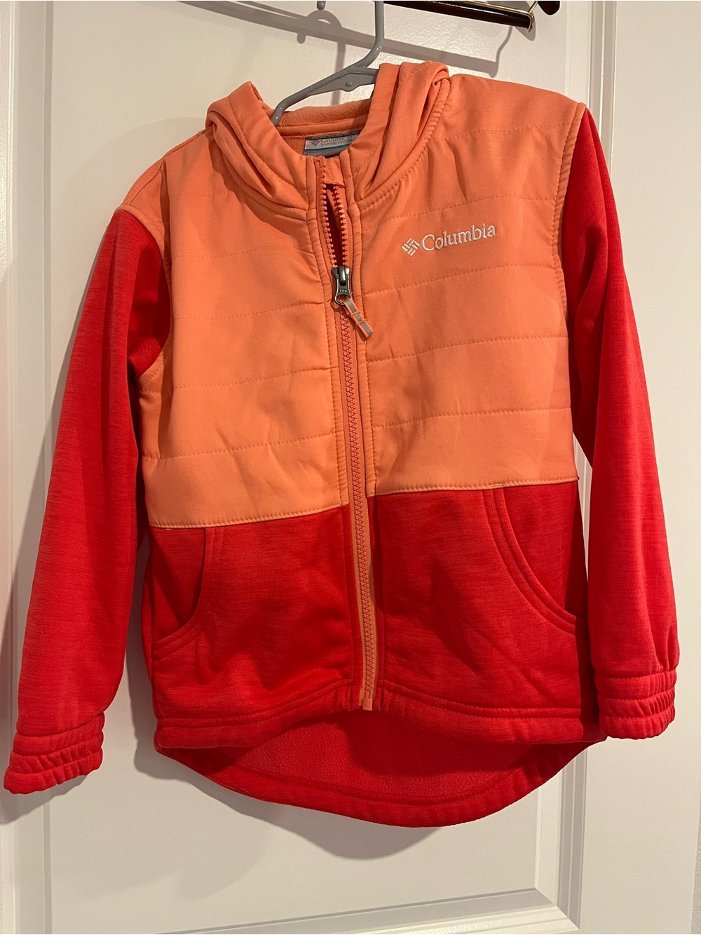 Columbia Colorblock Hooded Jacket in Orange and Red